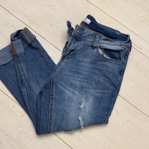 SO Blue Distressed Boyfriend Jeans